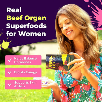 Click to see full view Primal Queen Female-Optimized Beef Organ Superfood Supplement (Beef Liver, Kidney, Heart, & 3 More) - 100% Grass Fed, Pasture Raised - 3rd Party & Clinically Tested